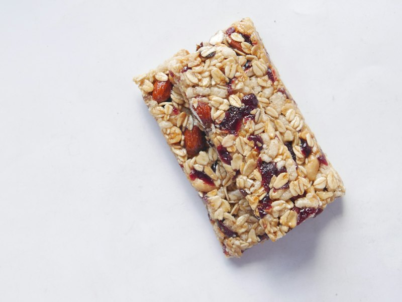A bar of granola sitting on top of a table