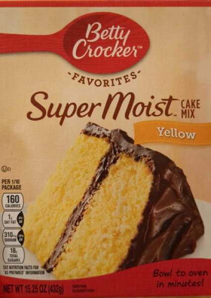 Betty Crocker Favorites Super Moist Yellow Cake Mix package