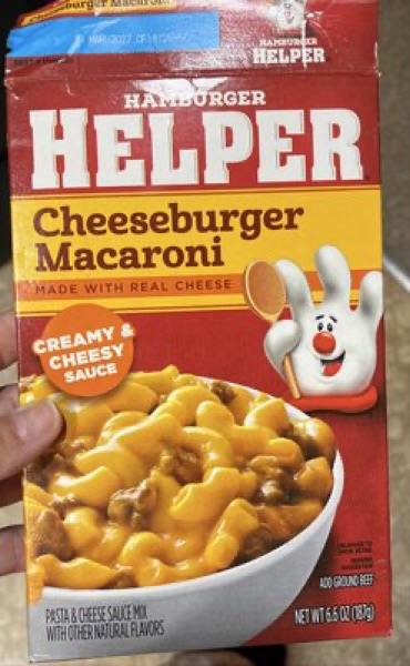 Hamburger Helper Cheeseburger Macaroni Value Size Pasta Meal package